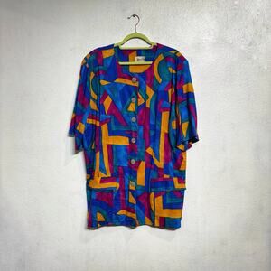 Jeffrey & Dara Multicolor Vintage Blouse Sz 22